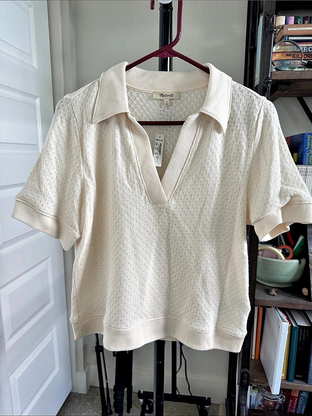 Madewell Collared Pointelle Sweater Tee